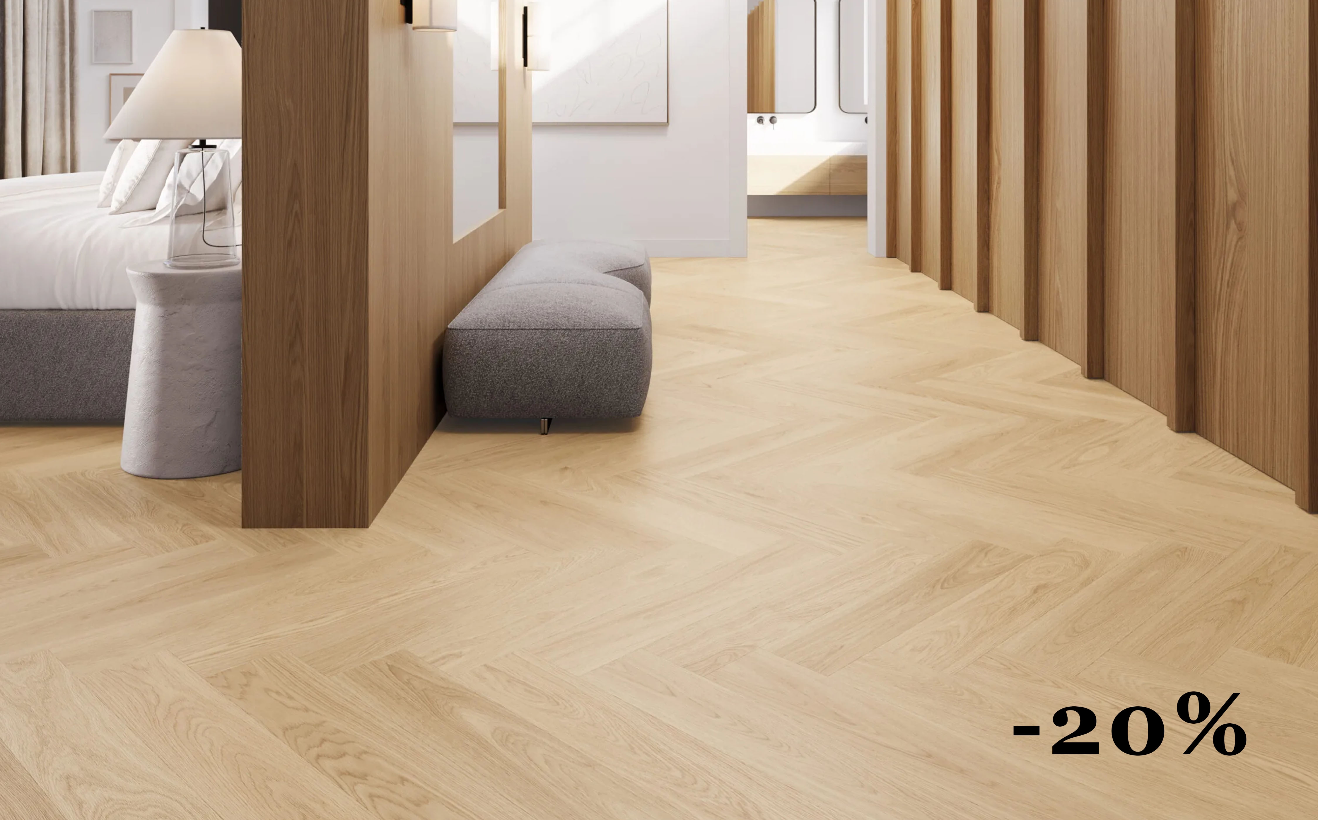 ompozitná podlaha - Dub Vanilla Herringbone